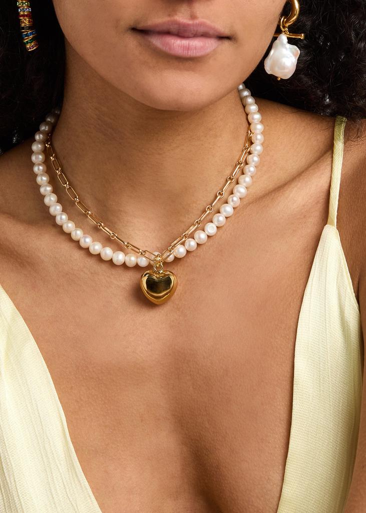 Timeless Pearly 24kt gold-plated and pearl necklace
