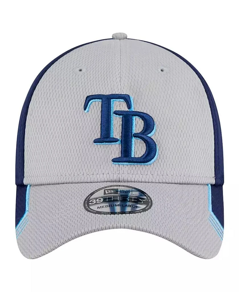 New Era Men's Gray/Navy Tampa Bay Rays Visor Trim 39THIRTY Flex Hat 2
