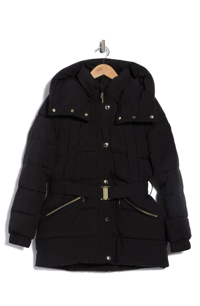 Michael Kors Belted Channel Quilted Hooded Puffer Coat 4