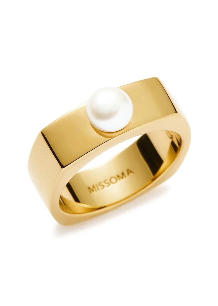 Missoma Button Pearl 18kt gold vermeil ring 3