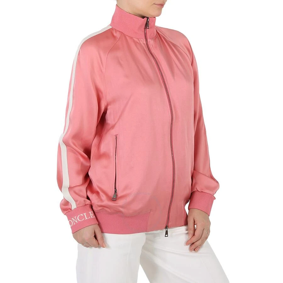 Moncler Ladies Pink Satin Track Jacket 2