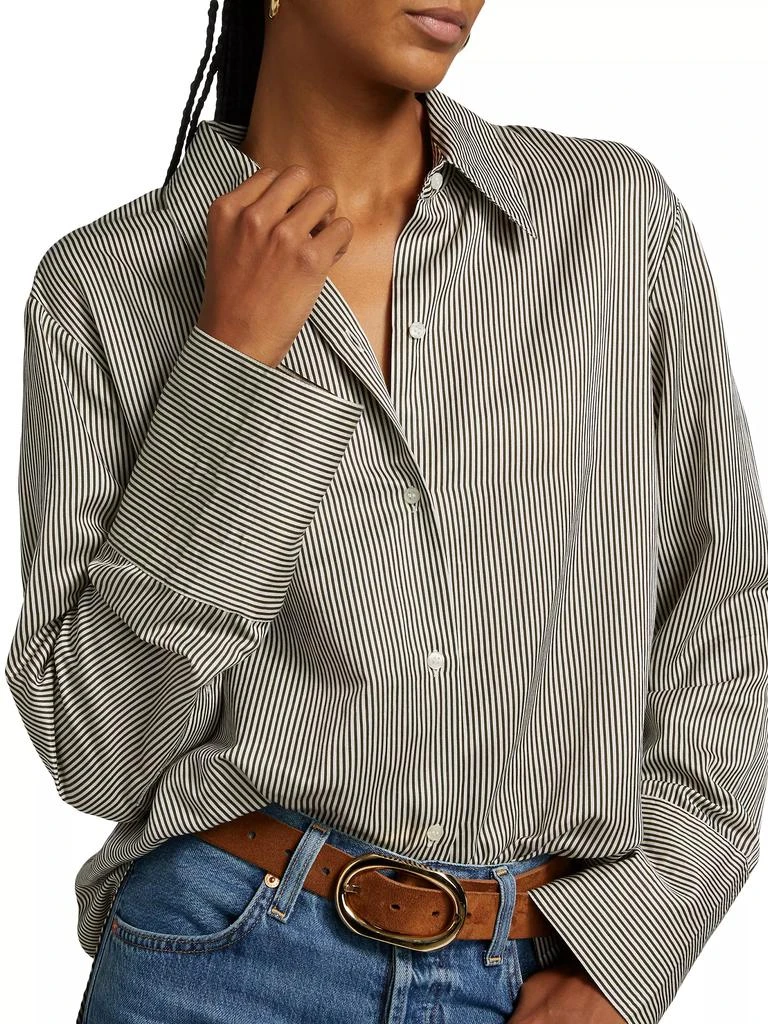 Citizens of Humanity Camilia Striped Cotton-Silk Shirt 6