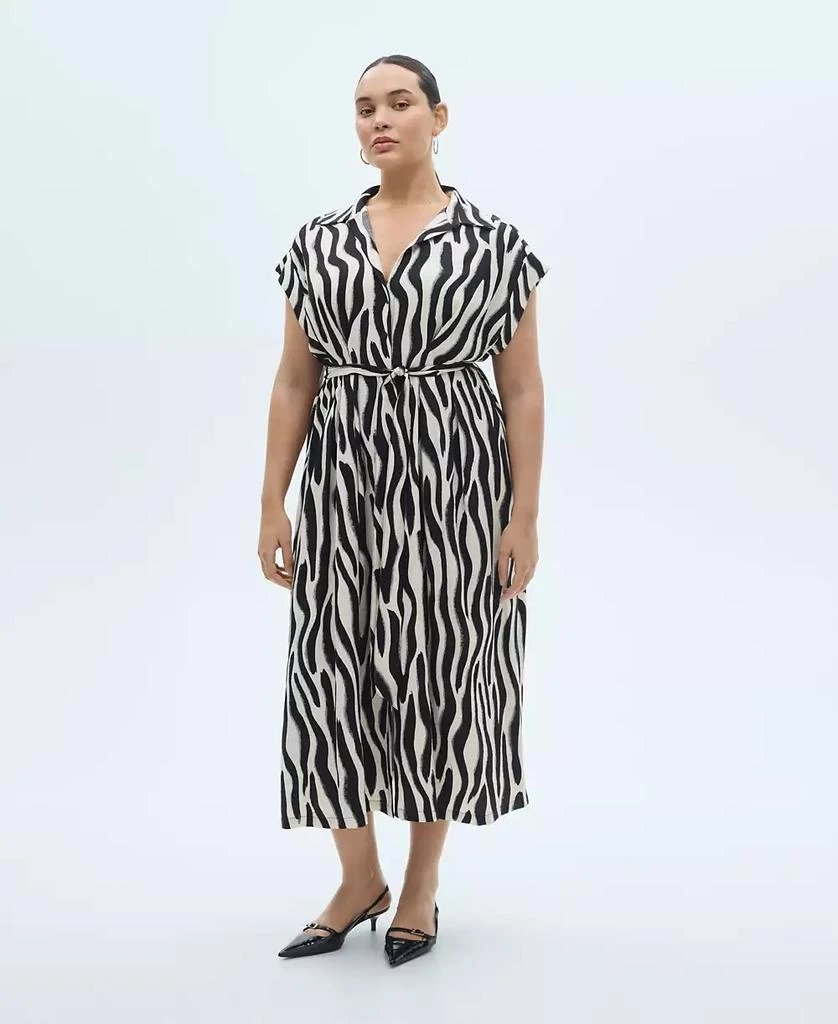 Mango Women's Zebra Shirt Dress 6