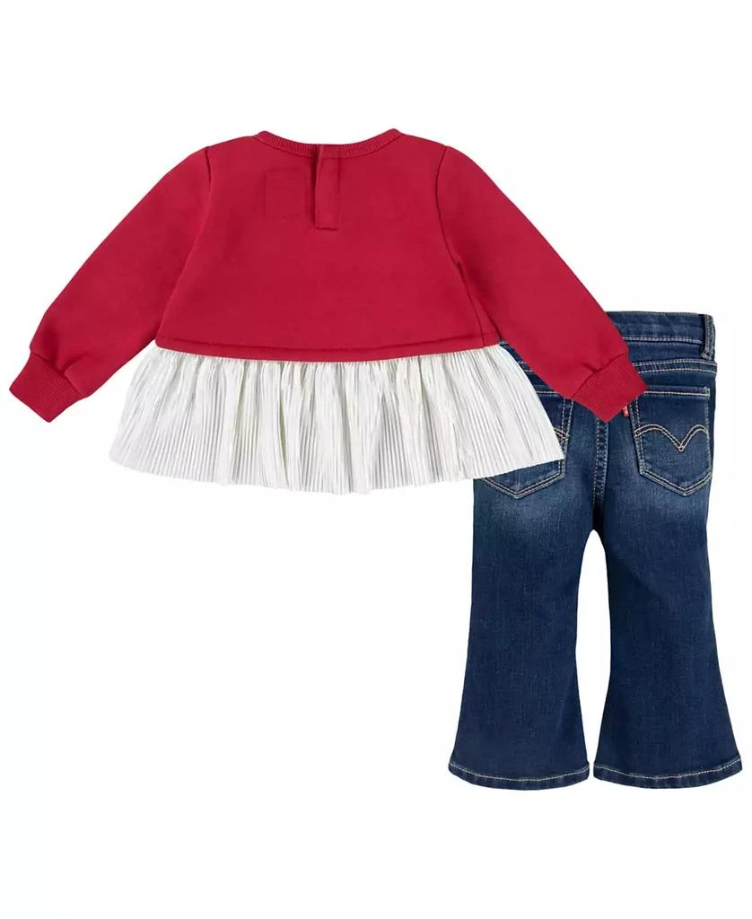 Levi's Infant Girls Sparkle Crew and Jeans, 2-Piece Set 3