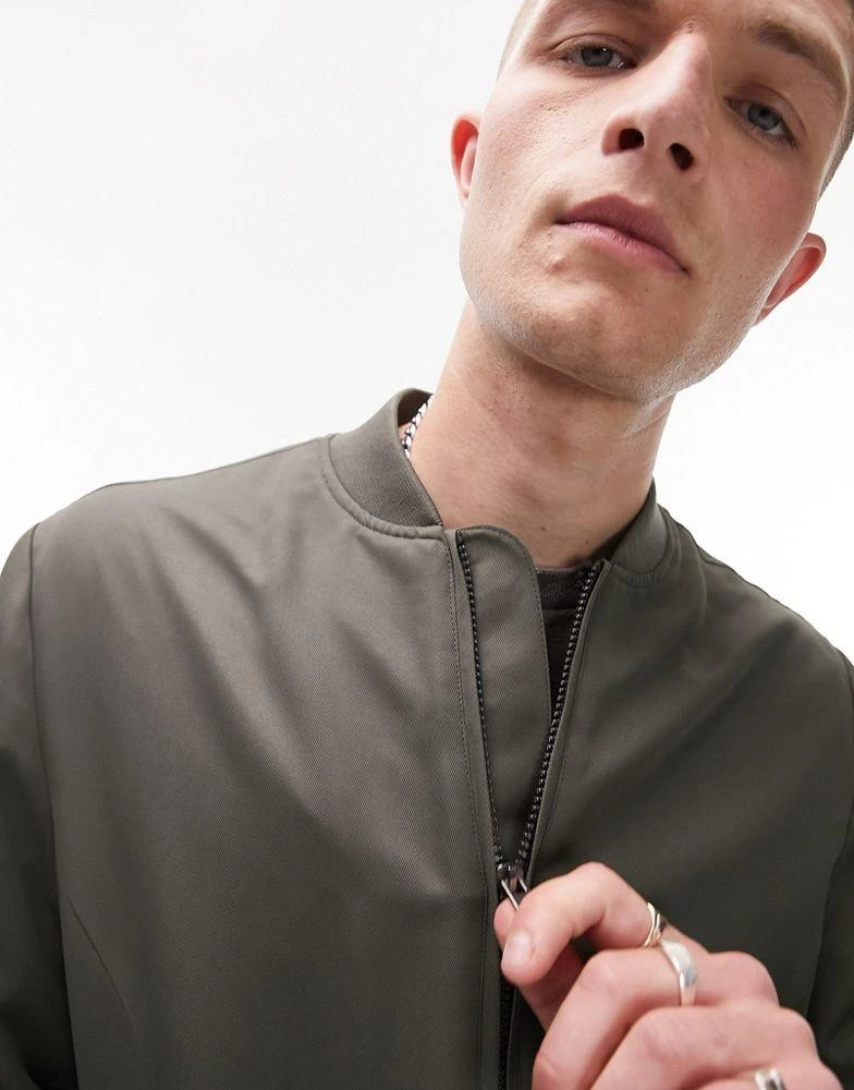 Topman Topman lightweight bomber in khaki 2