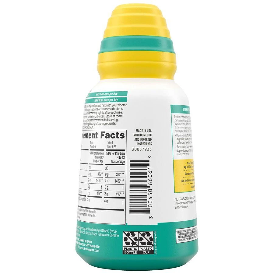 ZarBee's Naturals Children's Digestive Care Support Prebiotic Fiber Syrup Grape 4