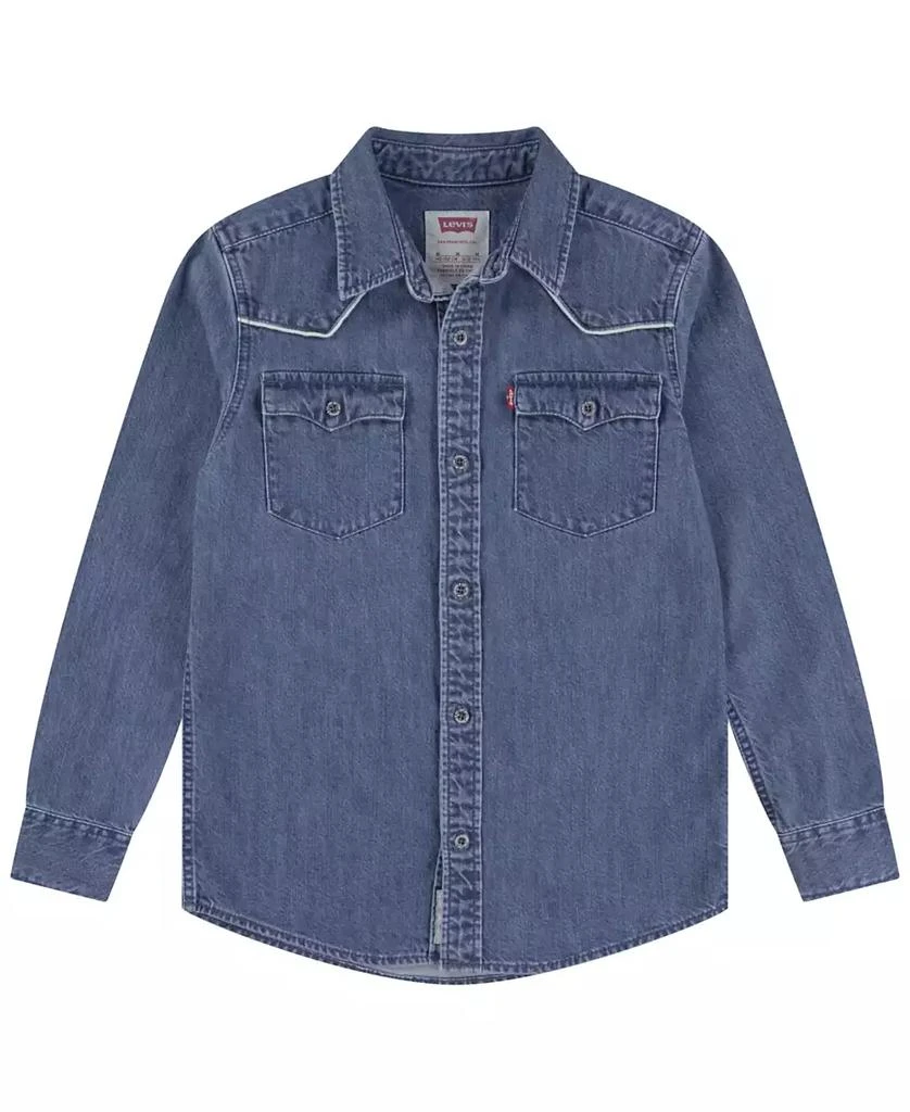 Levi
s Big Boys Logo Western Denim Twill Long Sleeve Shirt 2