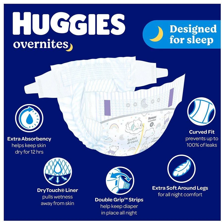 Huggies OverNites Nighttime Baby Diapers Size 7 (41+ lbs) 8