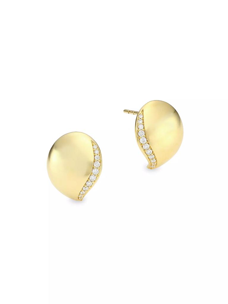 Tamara Comolli Wave 18K Yellow Gold & Pavé Diamond Stud Earrings