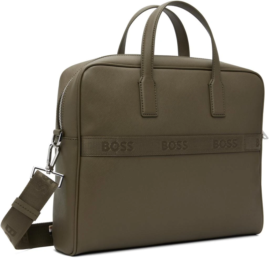 Hugo Boss Green Logo Detail Document Briefcase 3
