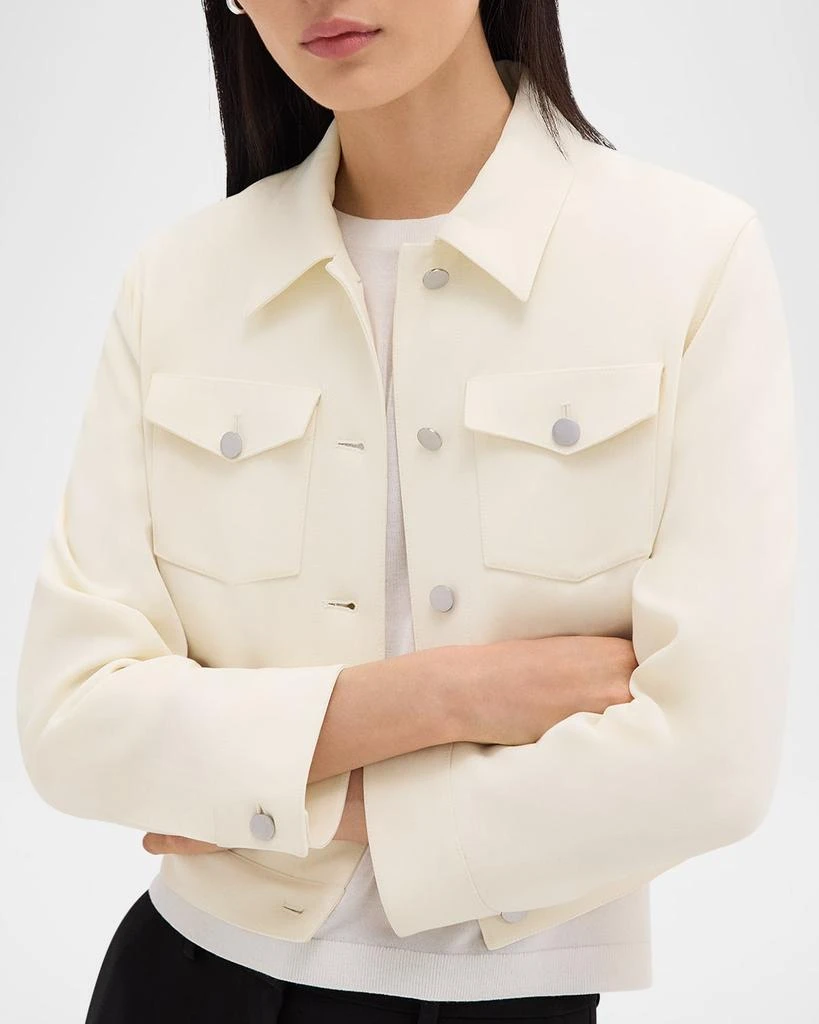 Theory Shrunken Crepe Trucker Jacket 5