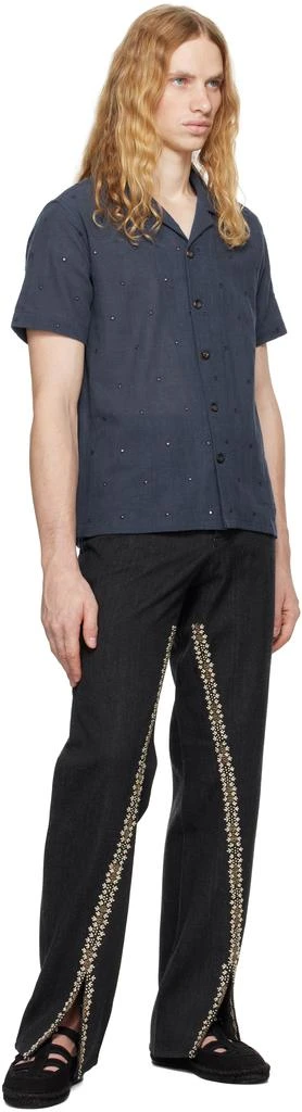 Kartik Research Navy Mirror Camp Shirt 4