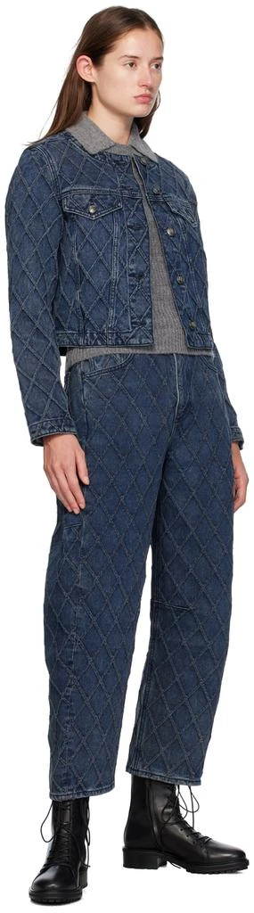 Rag & Bone Blue Cora Quilted Denim Jacket 4