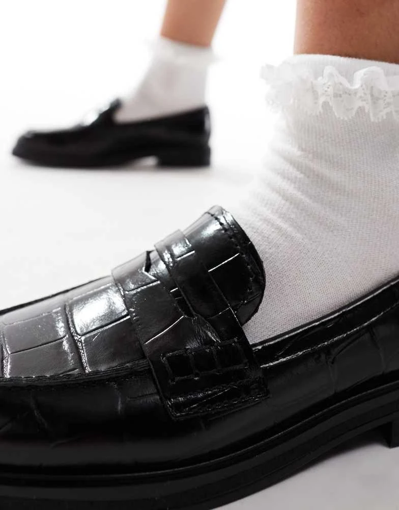 ALDO ALDO Lededanten loafers in black leather croc 3