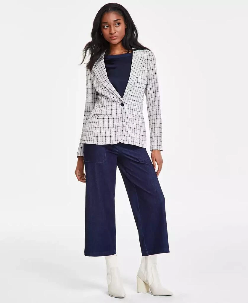Liverpool Los Angeles Women's Check Fitted Notch-Collar Blazer 5