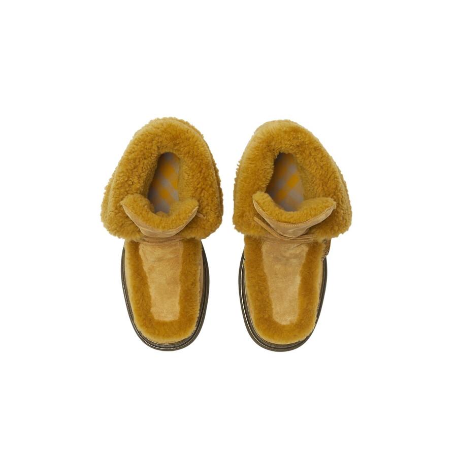 Burberry Creeper Suede and Shearling Boots