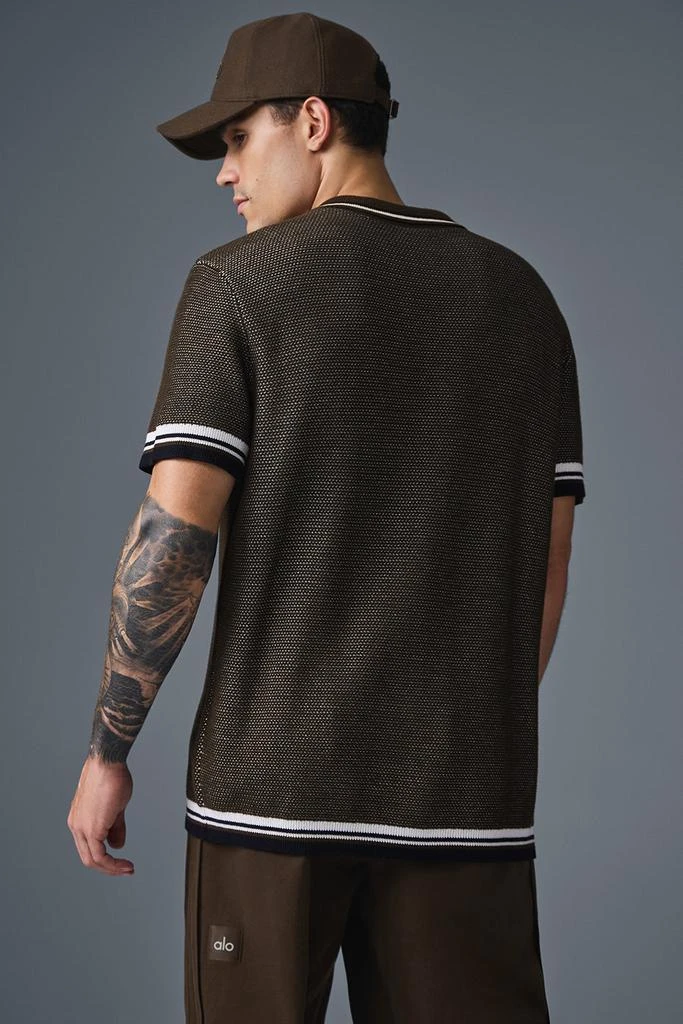 Alo Sports Club Sweater Knit Polo - Espresso 2
