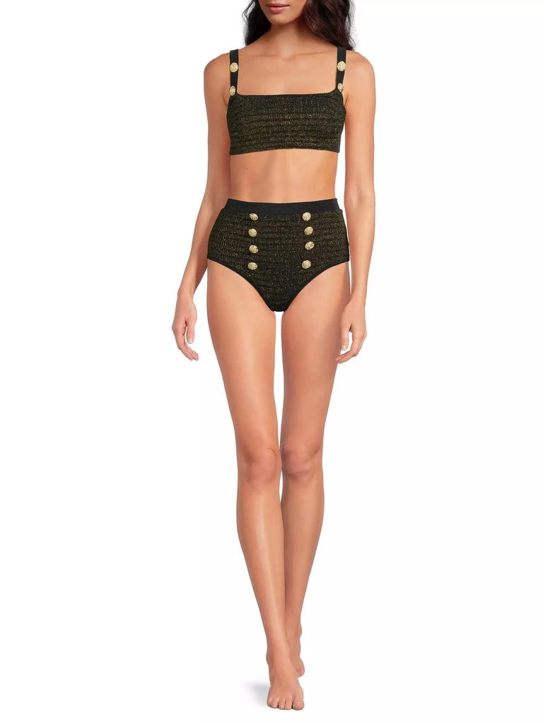PatBO Metallic High-Waisted Bikini Bottom 2