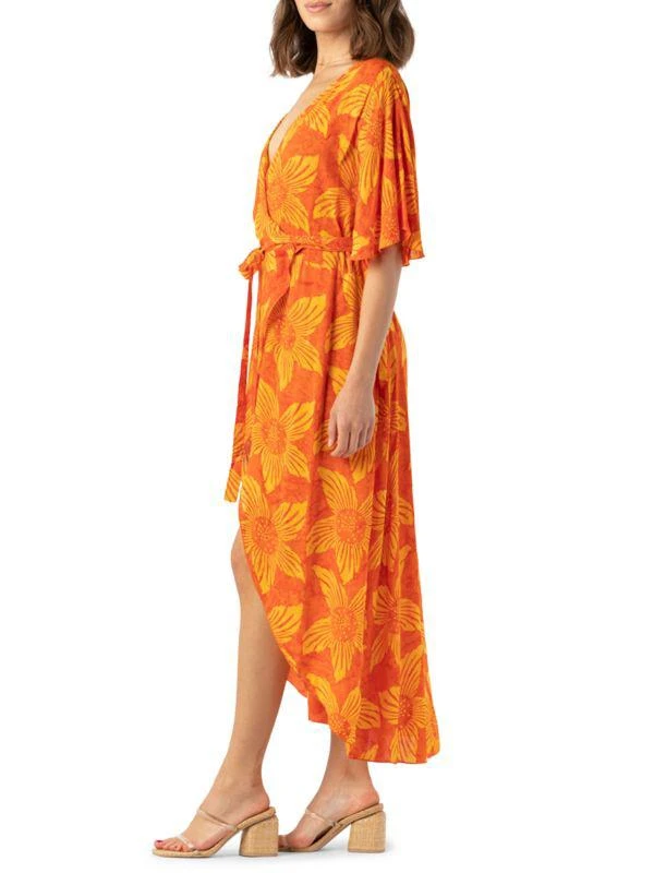 Tiare Hawaii Lahaina Floral Cover Up Wrap Dress 3