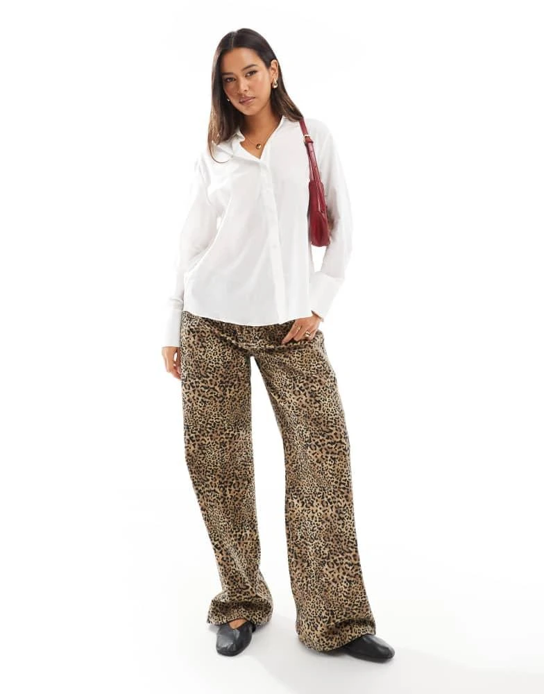 Mango Mango oversized shirt in white 4