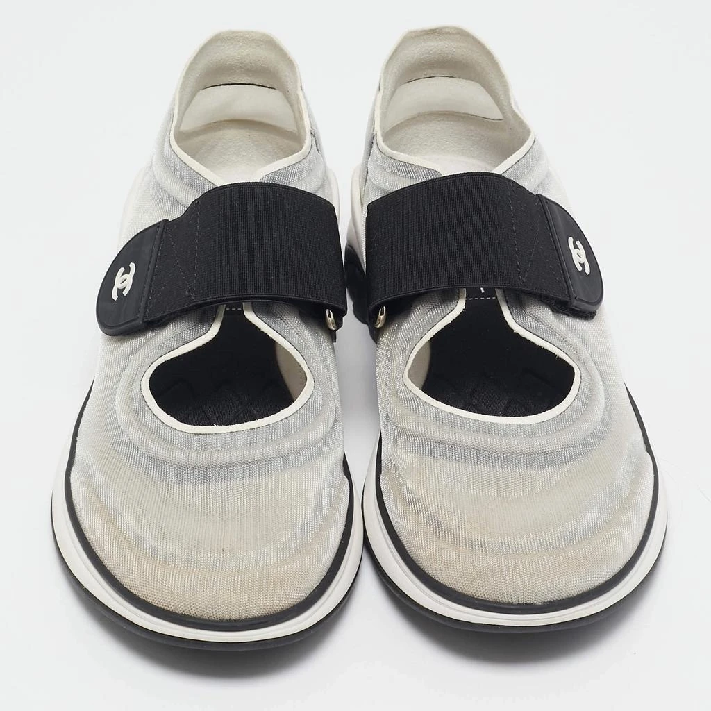 Chanel Chanel Grey/Black Mesh Slip On Sneakers Size 38 3