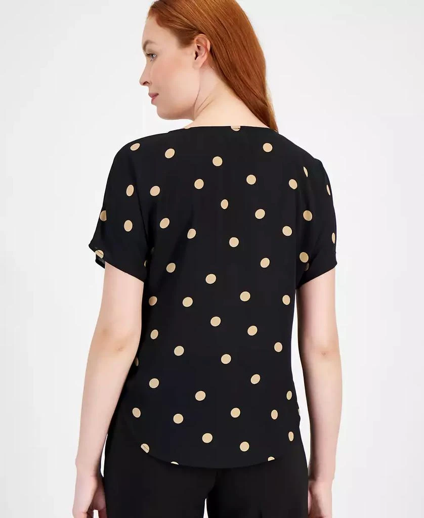 Anne Klein Women's Printed Boat Neck Short-Sleeve Top 3