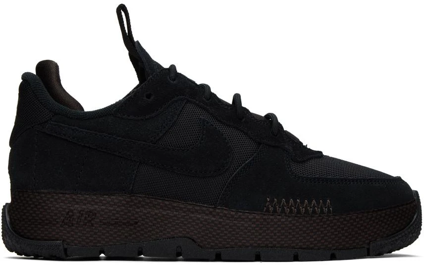 NIKE Black Air Force 1 Wild Sneakers 1
