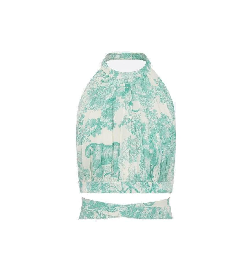 Dior Christian Dior Allover Floral Printed Halterneck Top 1