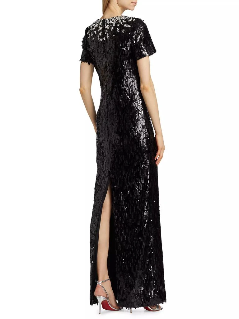 Pamella Roland Embellished Neckline Sequined Gown 5