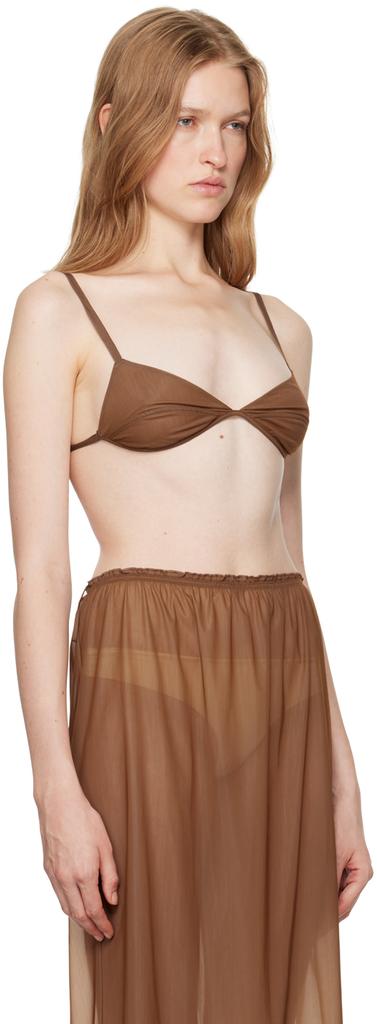Carven Brown Sheer Bra