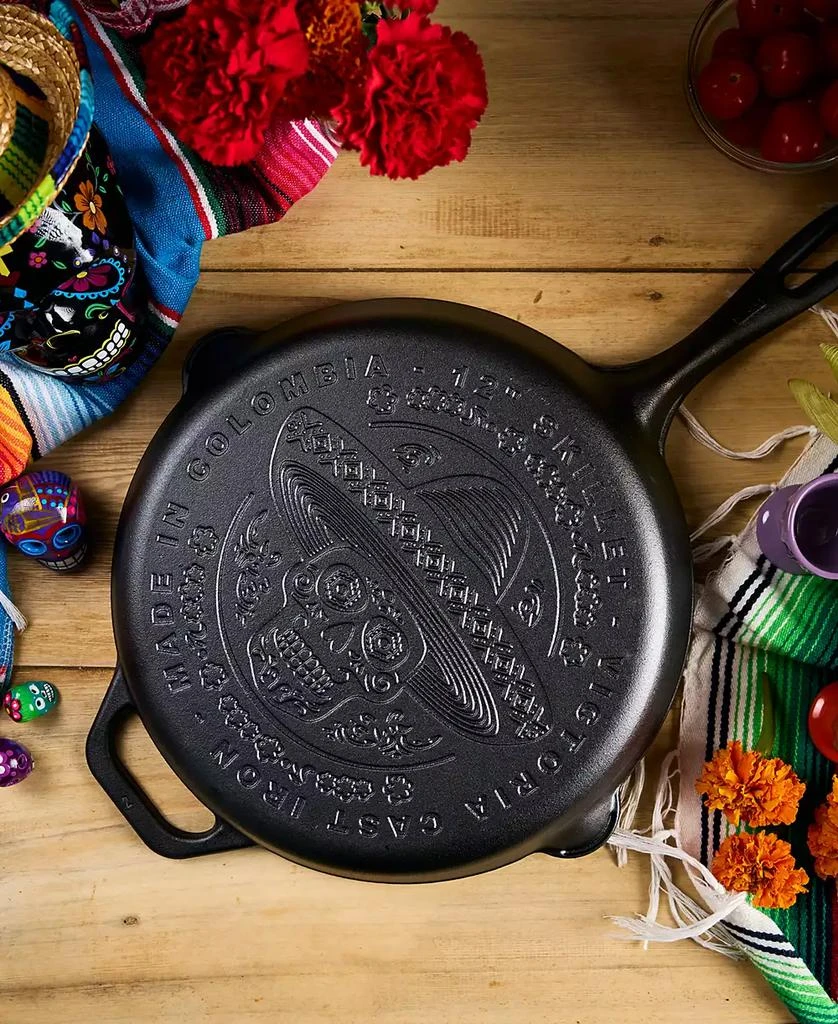 Victoria Cast Iron 12" Skillet with Helper Handle 8