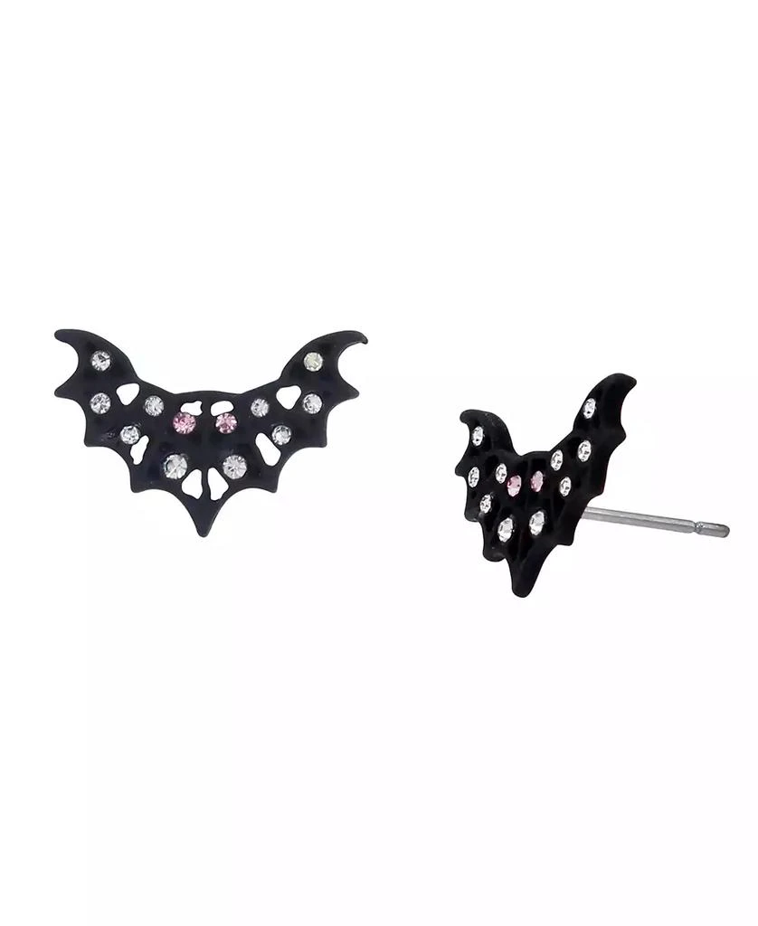 Betsey Johnson Faux Stone Bat Stud Earrings 1
