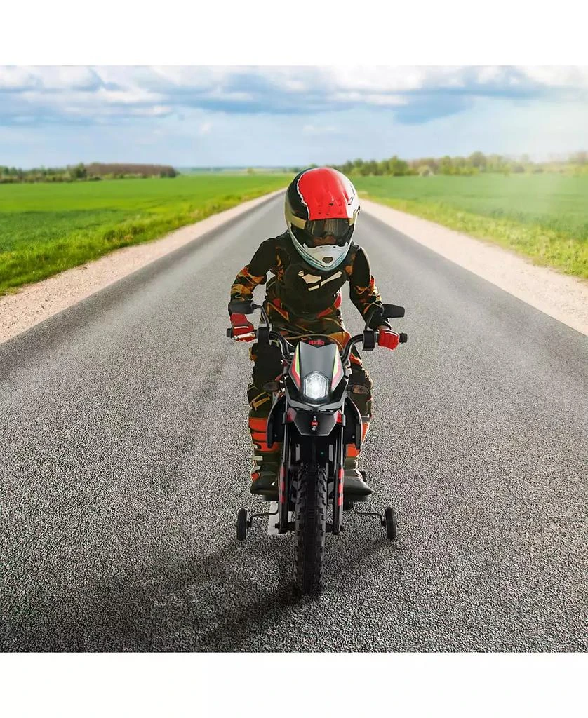 Costway 12V Licensed Aprilia Kids Ride On Motorcycle Electric Dirt Bike with Light 
Music 4