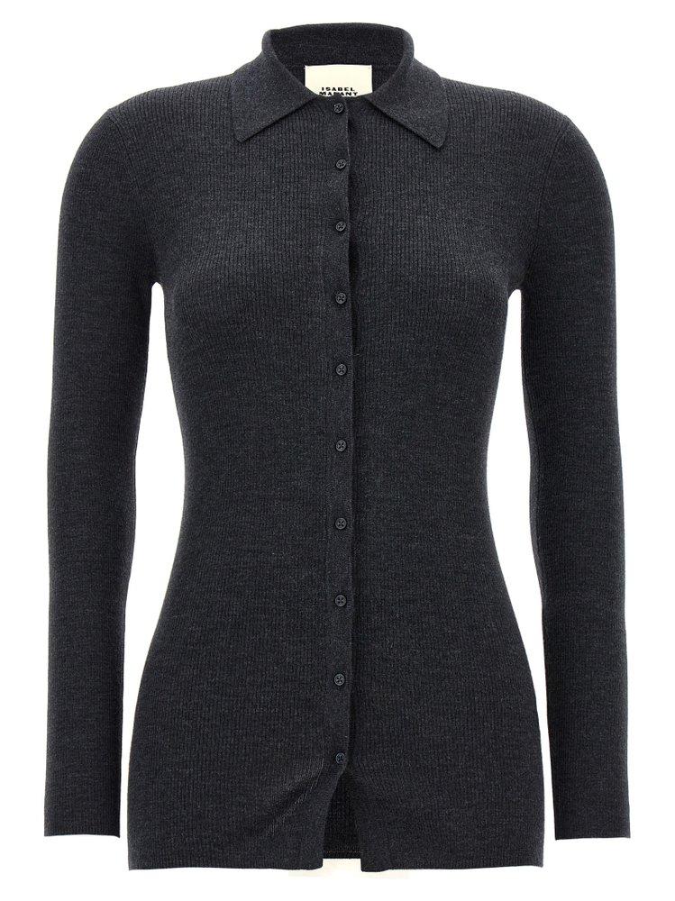 Isabel Marant Isabel Marant Elvira Buttoned Ribbed-Knit Cardigan