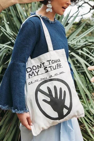 THIRD DRAWER DOWN Third Drawer Down Don't Touch My Stuff Tote Bag x David Shrigley