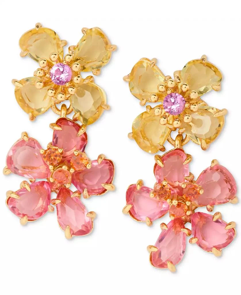 Kate Spade Gold-Tone Paradise Flower Double Drop Earrings 1