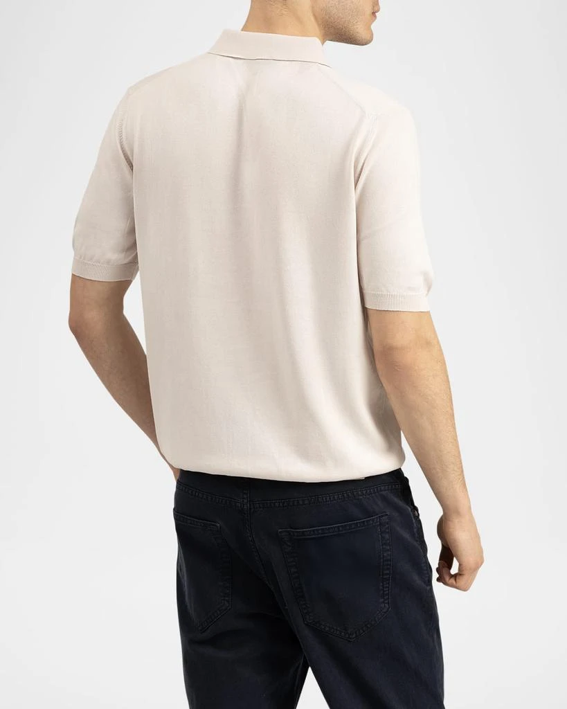 BOGLIOLI Men's Garment-Washed Cotton Polo Shirt 3