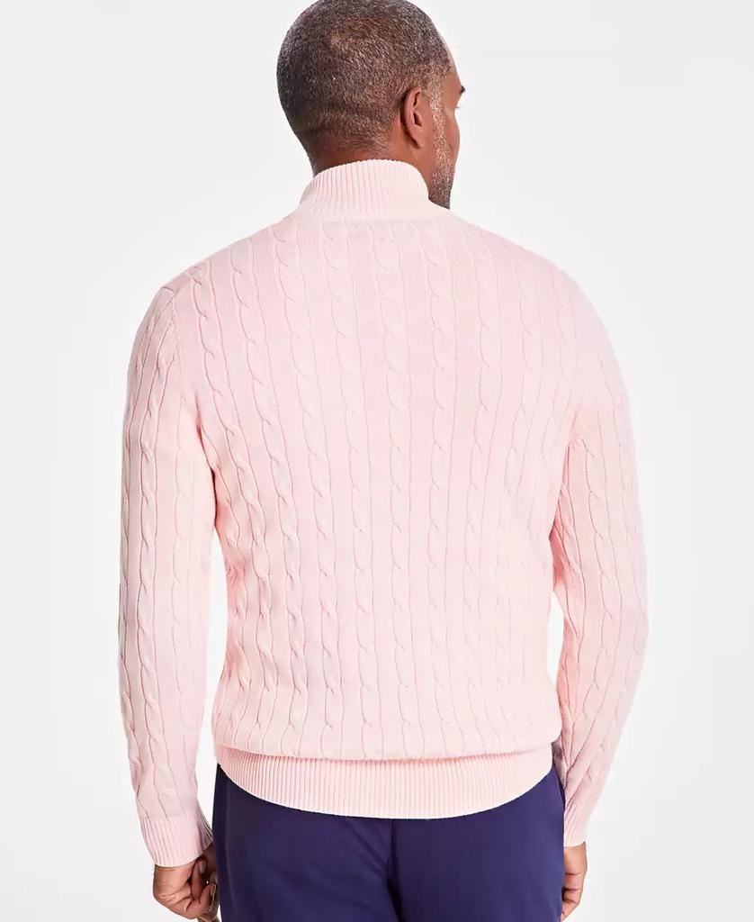 Club Room Men's Cable Knit Quarter-Zip Cotton Sweater, Created for Macy's