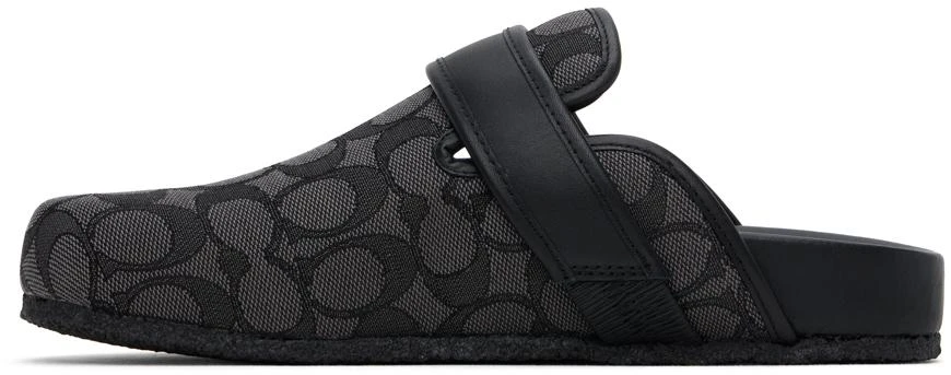 Coach Black & Gray Signature Jacquard Clogs 3