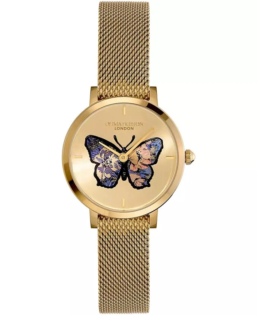 Olivia Burton Women's Signature Butterfly Gold-Tone Stainless Steel Mesh Watch 35mm 1