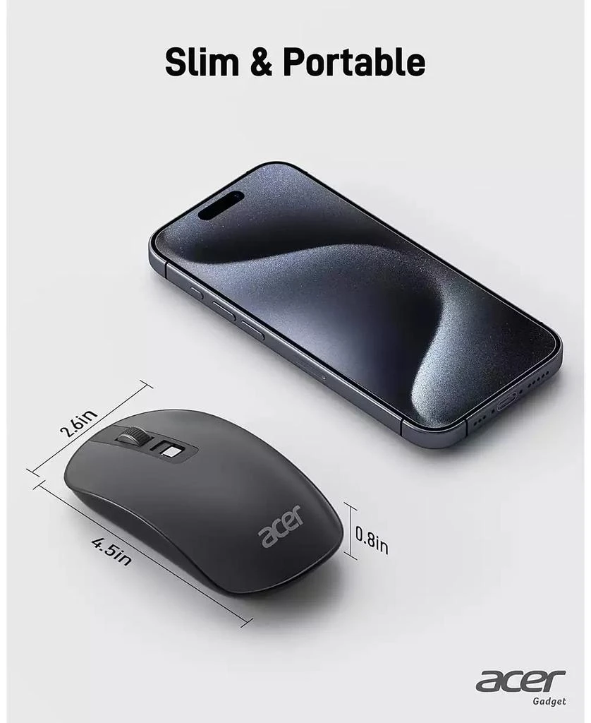 Acer Computer Mouse Wireless, 2.4G Slim USB Wireless Mouse with Adjustable DPI, 4 Buttons, Portable for Laptop, Desktop, PC 7