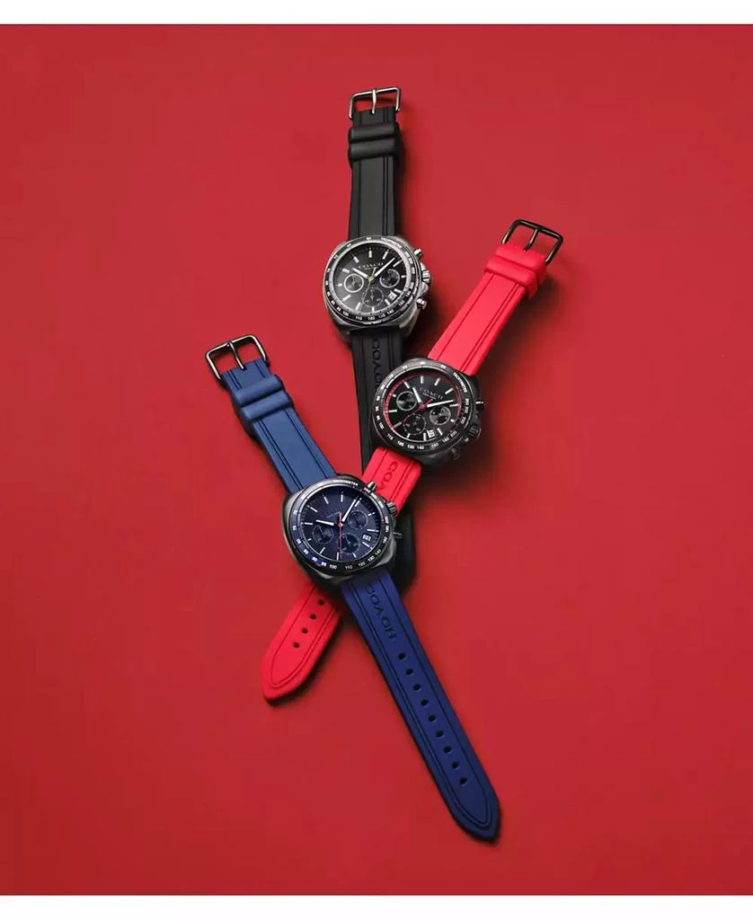 Coach Men's Charter Blue Silicone Strap Watch 44.5mm 6