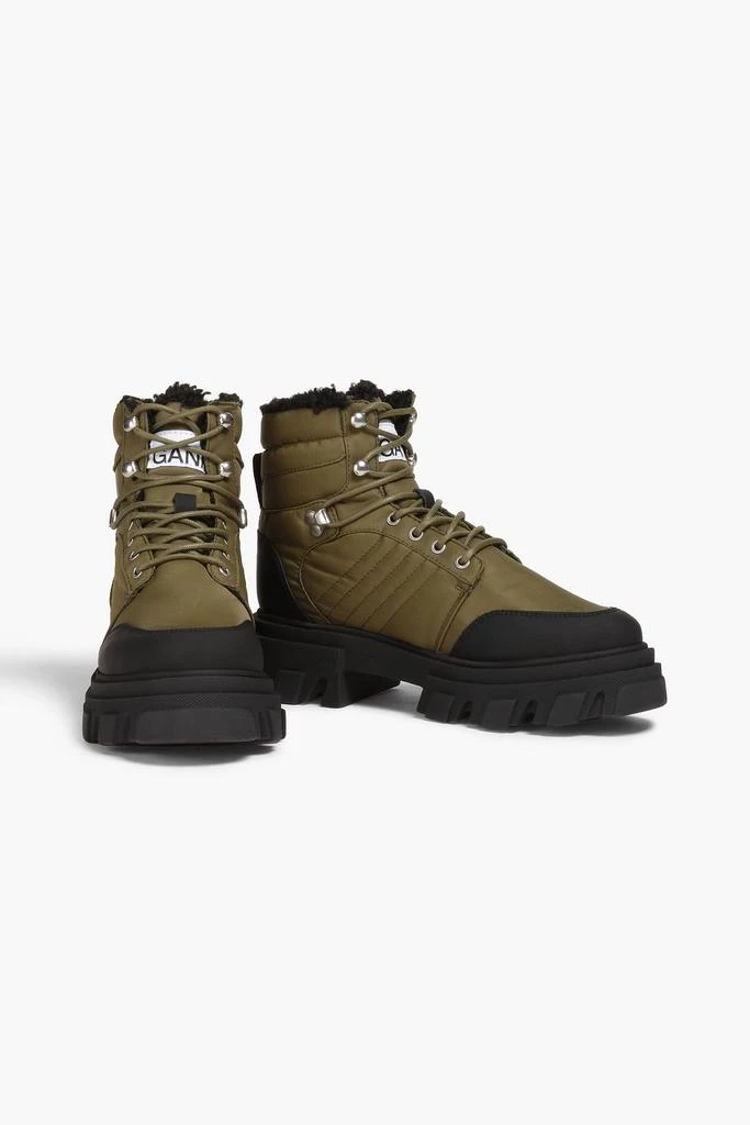 Ganni Faux shearling-lined shell hiking boots 2