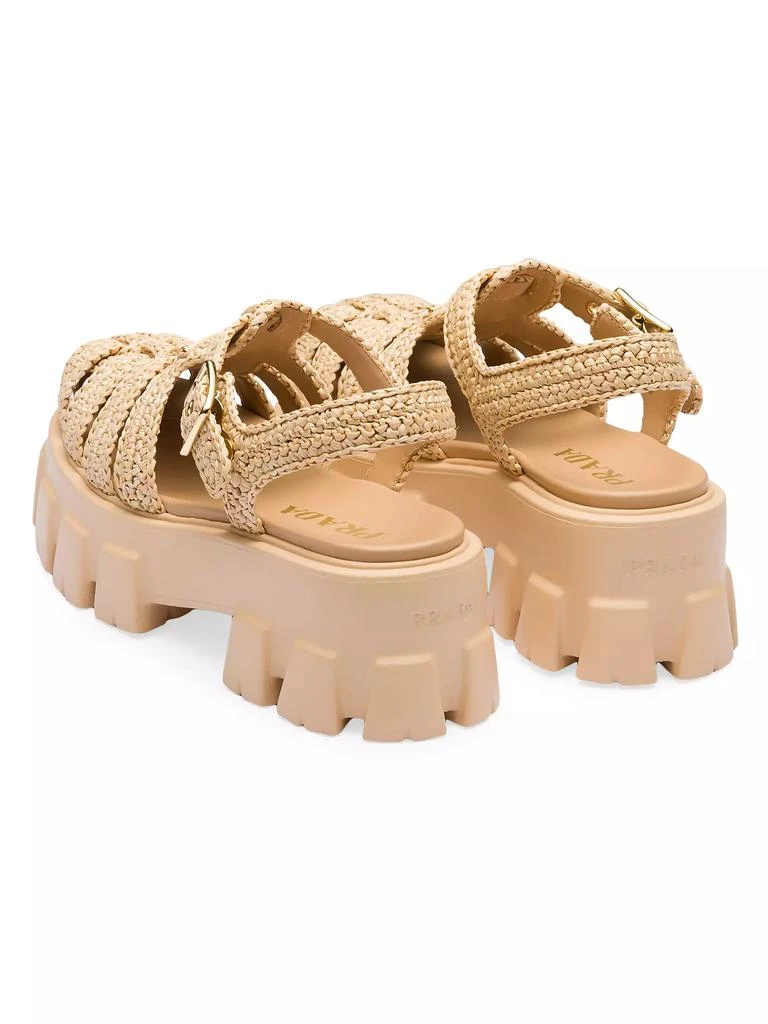 Prada Monolith Crochet Cage Sandals 4