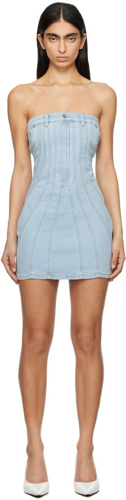 Blue Spiral Denim Bustier Minidress  On Sale Now with Up to 60% Off |  Discover Exclusive Deals & Savings at BeyondStyle  Authentic Mugler short  dresses|women with Limited-Time Discounts, Free Shipping,