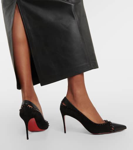 値下可　クリスチャン・ルブタン DUVETTE SPIKES 85 37 1/2 Duvette Spikes 85 leather pumps in black - Christian