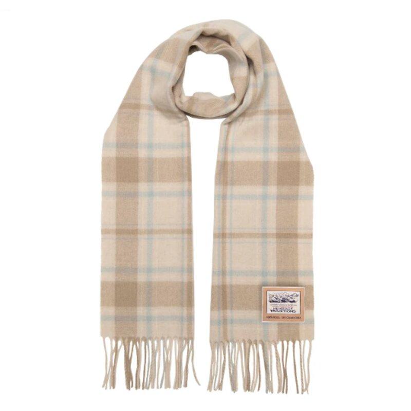 Heritage Heritage Traditions- Pure Wool Tartan Check Scarf Camel Powder CIG75-HT