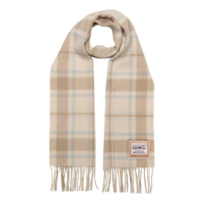 Heritage Heritage Traditions- Pure Wool Tartan Check Scarf Camel Powder CIG75-HT 1