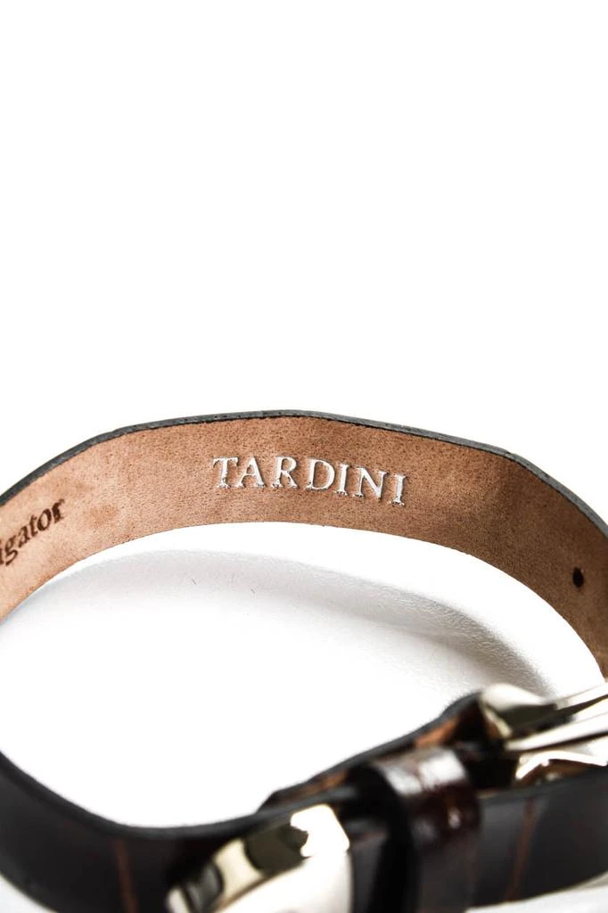 Tardini Womens Genuine American Alligator Country Style Buckled Bracelet Brown 4