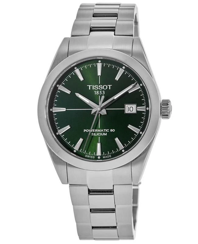 Tissot Tissot Gentleman Powermatic 80 Green Dial Stainless Steel Men's Watch T127.407.11.091.01 1
